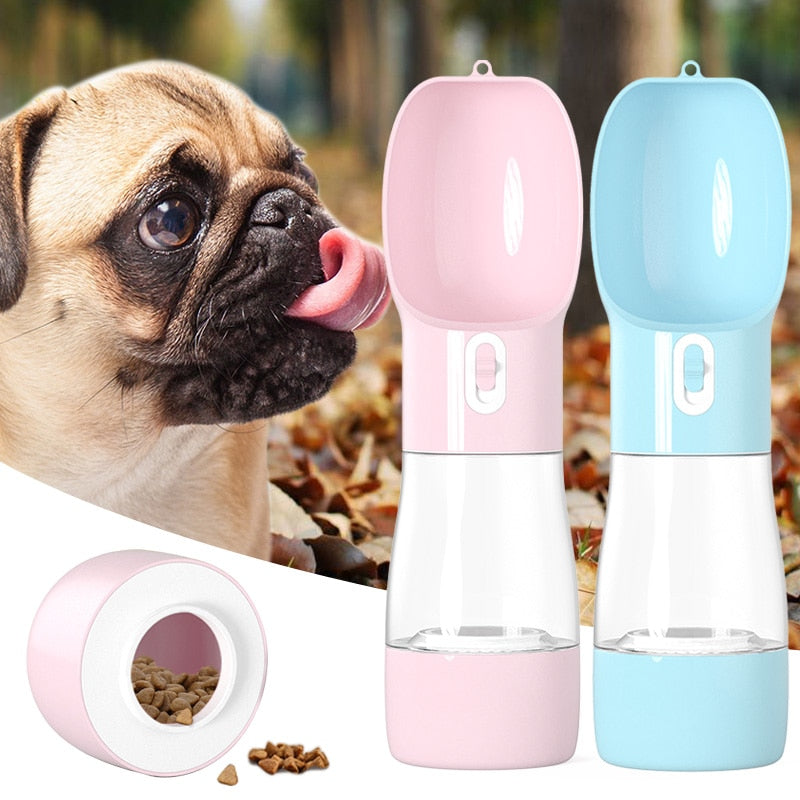 Portable Dog Water Dispenser – 2-in-1 Pet Bottle