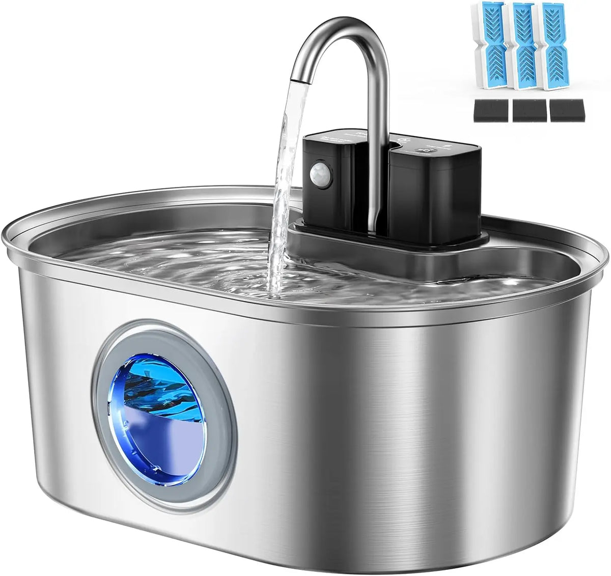 3L Wireless Stainless Steel Pet Water Fountain